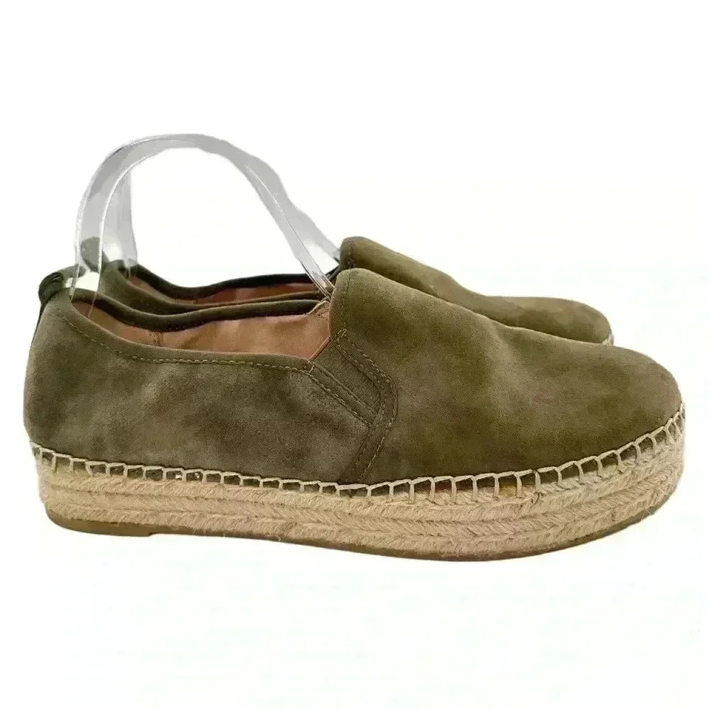 Sam Edelman Carrin flats size 10.5 40.5 army green suede flatform Espadrilles